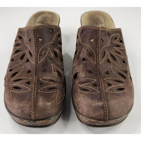 Bass Shoes Womens 8.5M Brown Distressed Brenda Classic Open Cut Clog Slip on - Picture 1 of 10